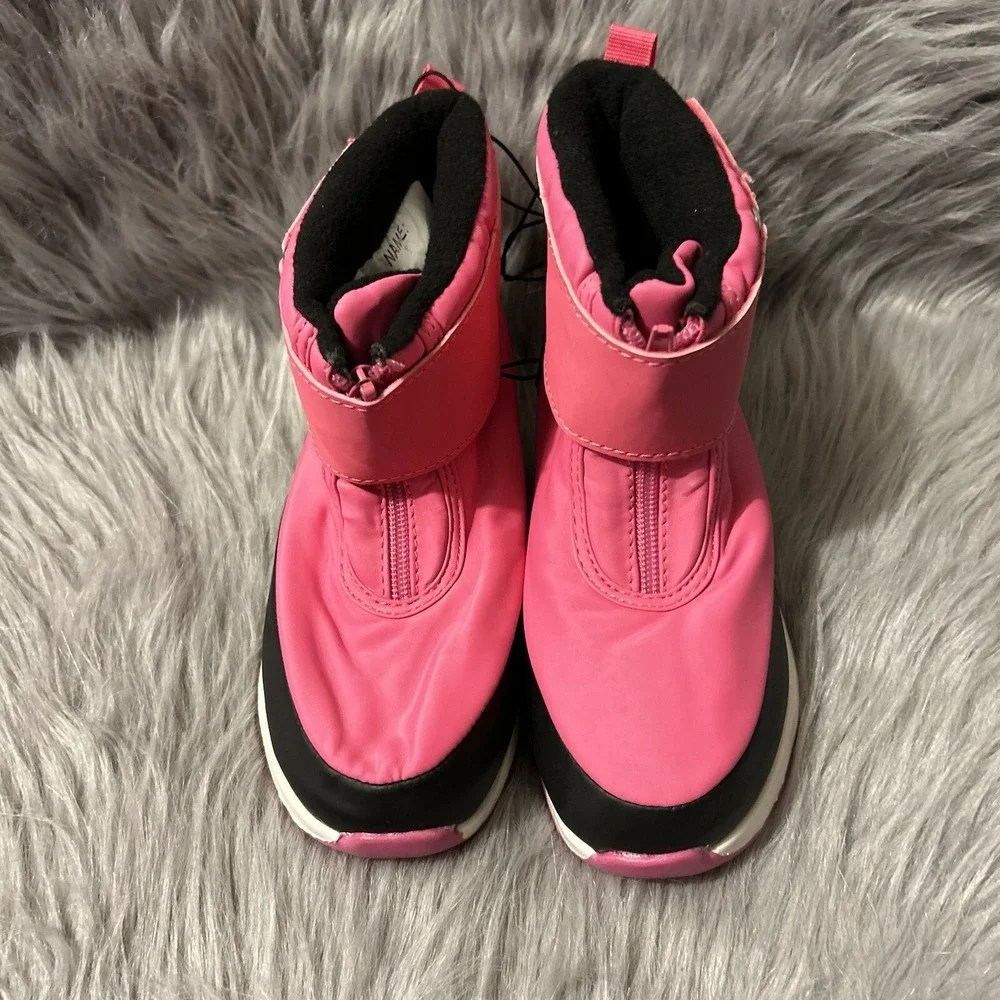 Wonder Nation Snow Boots Girls Size 13 Pink Front Zip Winter‎ Shoes Ankle Boots